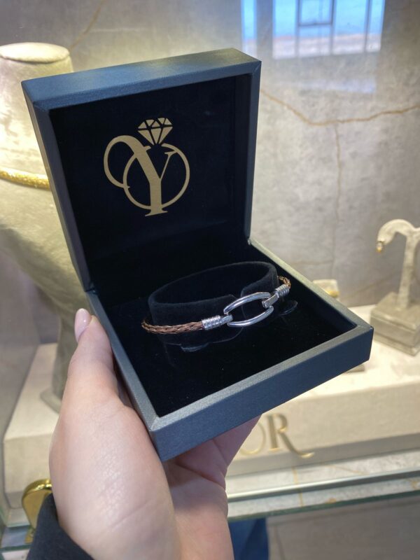 Bracelet homme en argent rhodié