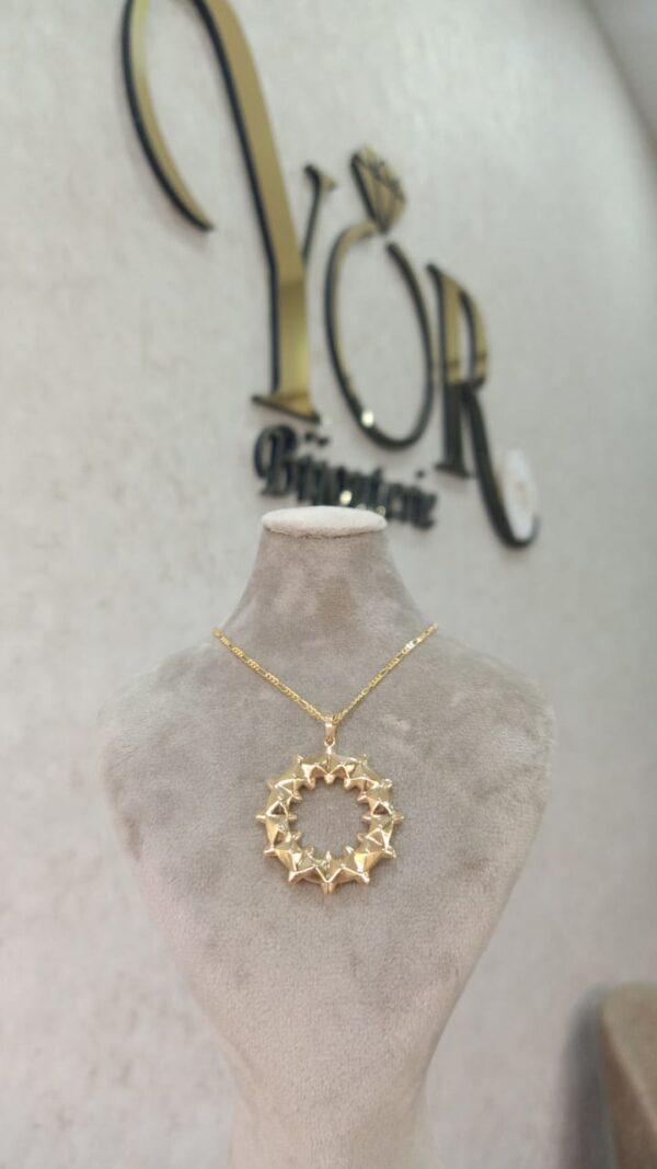 chaine pendentife en argent rhodié clach